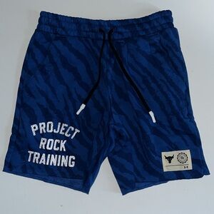 M Under Armour  Project Rock  Rival Shorts  Men’s zebra striped blue NWT $75